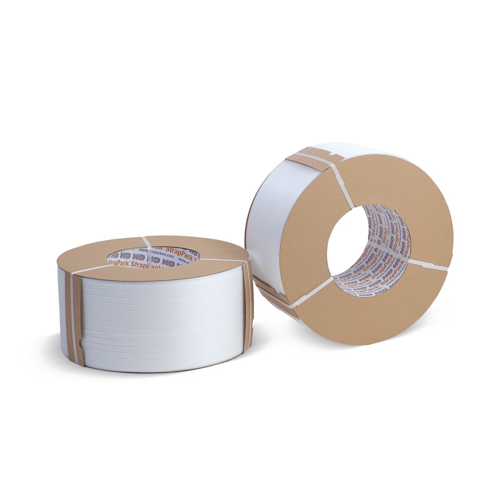 Produktabbildung: Umreifungsband aus PP, 9 mm x 500 lfm., Kern-Ø 62 mm, Stärke 0,45 mm, weiß