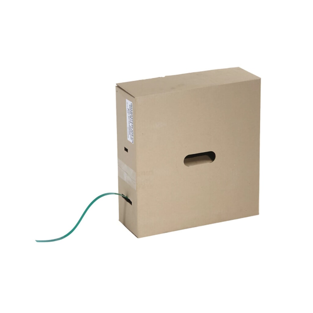 Umreifungsband aus PET, Einsteiger-Set im Spenderkarton, 13 mm x 750 lfm., 100% recyceltes Material, schwarz Produktabbildung: Umreifungsband aus PET, Einsteiger-Set im Spenderkarton, 13 mm x 750 lfm., 100% recyceltes Material, schwarz