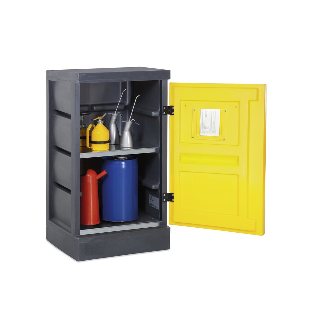 Produktabbildung Nr. 1: Umweltschrank aus PE, HxBxT 1.130 x 610 x 640 mm, 1 Wanne + 1 Gitterrost, verzinkt