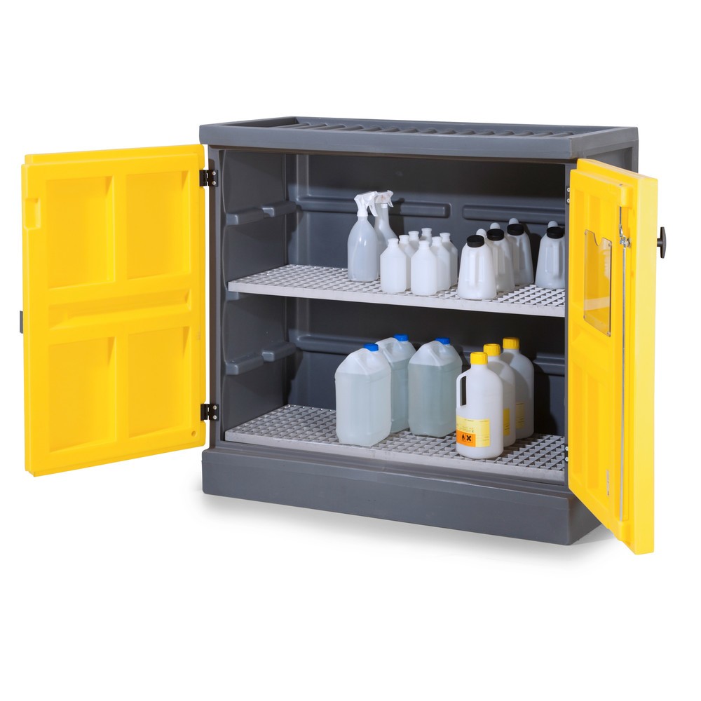 Produktabbildung: Umweltschrank aus PE, HxBxT 1.130 x 1.225 x 640 mm, 2 Edelstahl-Gitterroste