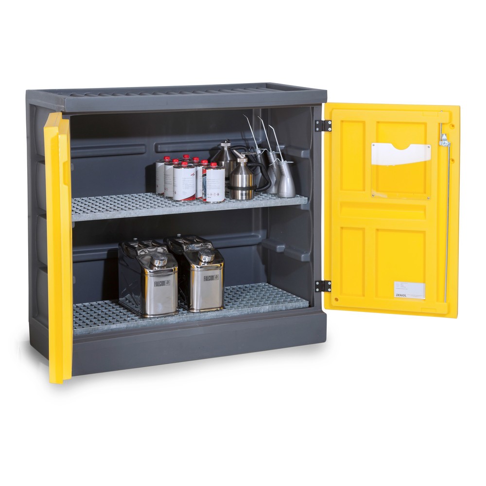 Produktabbildung: Umweltschrank aus PE, HxBxT 1.130 x 1.225 x 640 mm, 2 Gitterroste, verzinkt