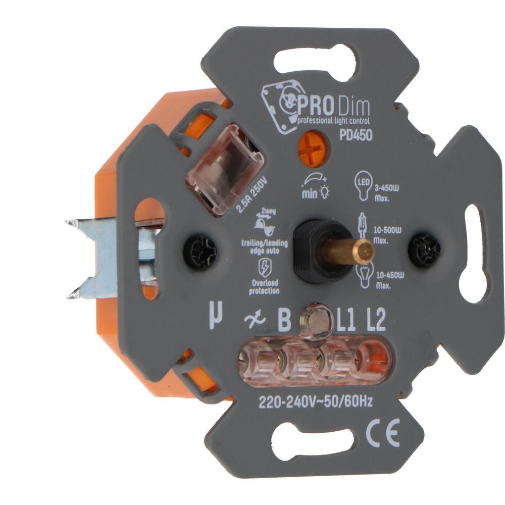 Produktabbildung: Universal-Dimmer - 500W - Auto-Phasenanschnitt-/Phasenabschnittsteuerung - 2-Draht-Systeme