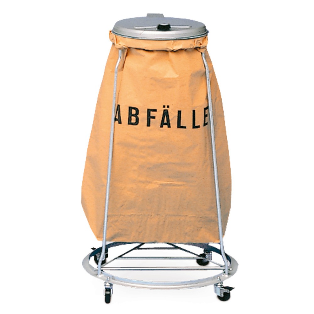 Produktabbildung: VAR® Abfallsackständer aus Stahl, stapelbar, 3-Bein mit Rollen