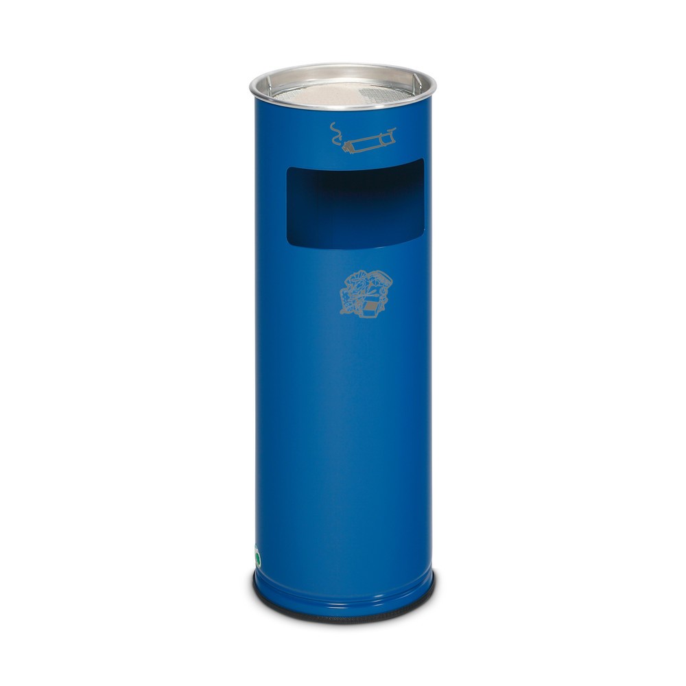 Produktabbildung: VAR® Ascher-Abfall-Kombination, Standmodell, 16,7 Liter, enzianblau
