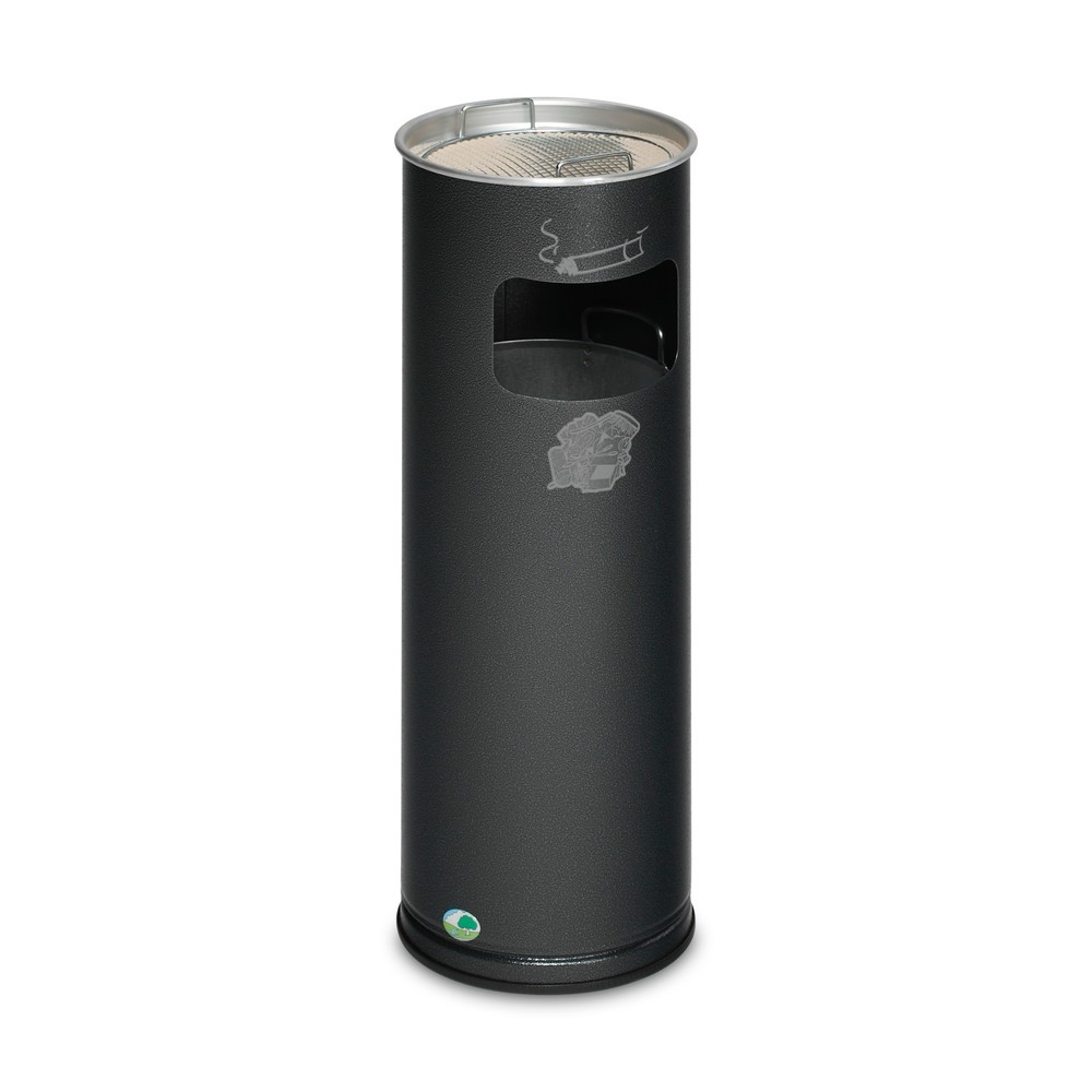 Produktabbildung: VAR® Ascher-Abfall-Kombination, Standmodell, 16,7 Liter, antik-silber