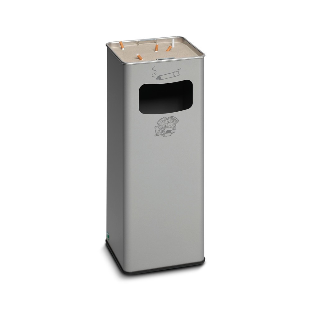 Produktabbildung: VAR® Ascher-Abfall-Kombination, Standmodell, 31,7 Liter, silber