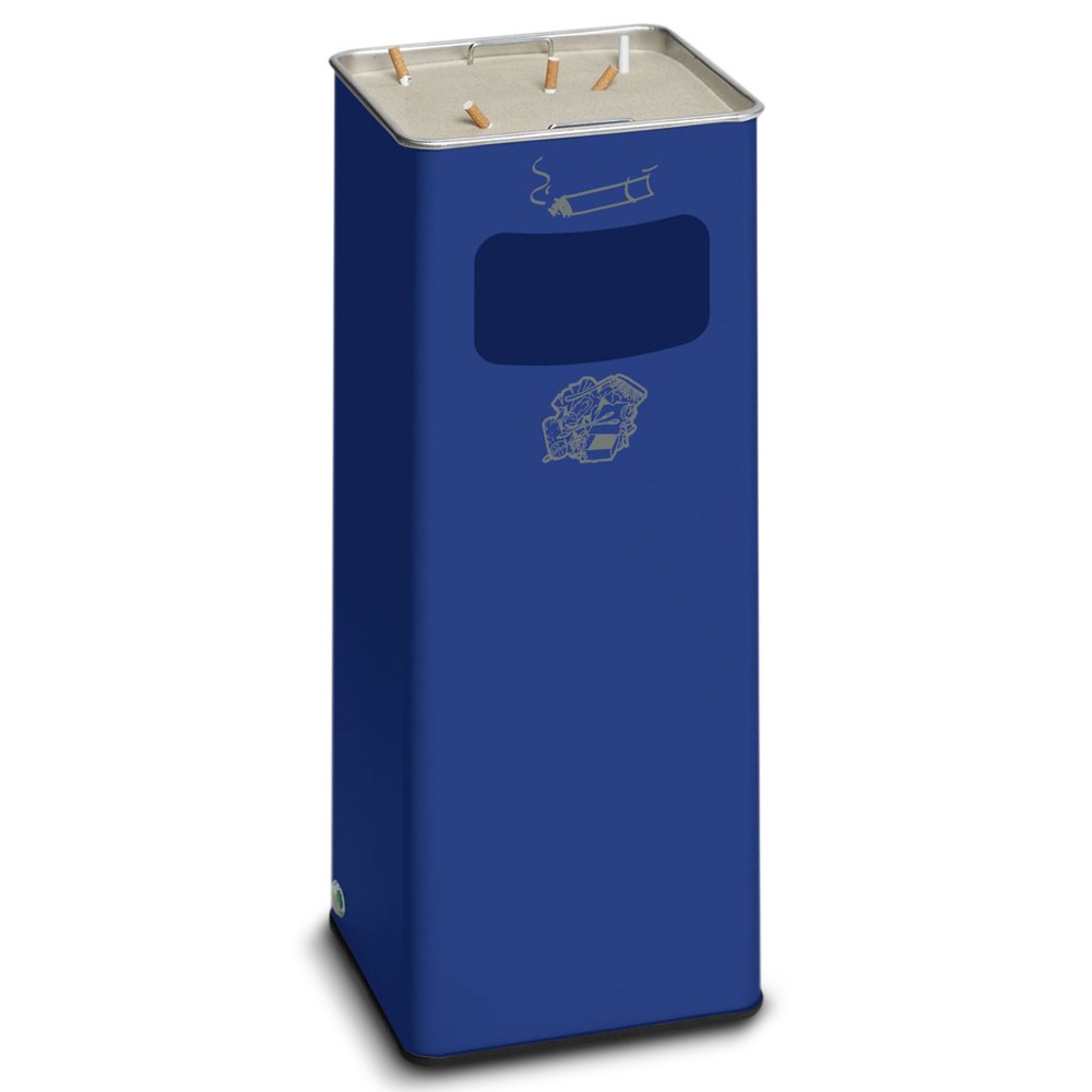 Produktabbildung: VAR® Ascher-Abfall-Kombination, Standmodell, 31,7 Liter, enzianblau