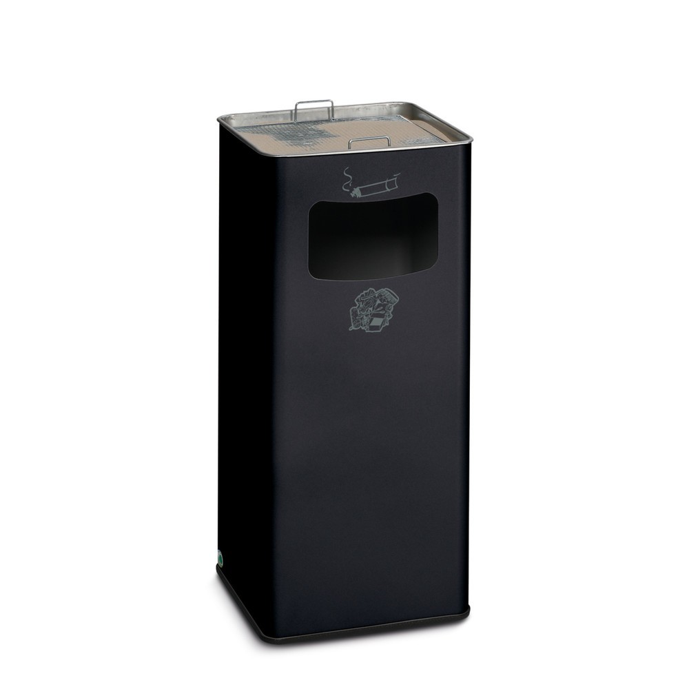 Produktabbildung: VAR® Ascher-Abfall-Kombination, Standmodell, 31,7 Liter, schwarzgrau