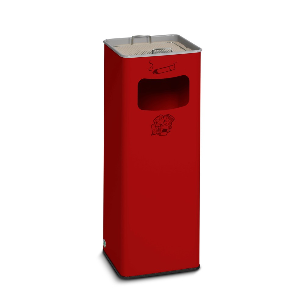 Produktabbildung: VAR® Ascher-Abfall-Kombination, Standmodell, 31,7 Liter, feuerrot