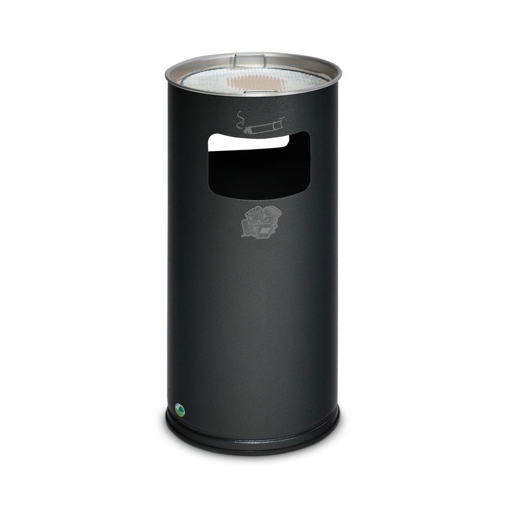 Produktabbildung: VAR® Ascher-Abfall-Kombination, Standmodell, 37,4 Liter, antik-silber