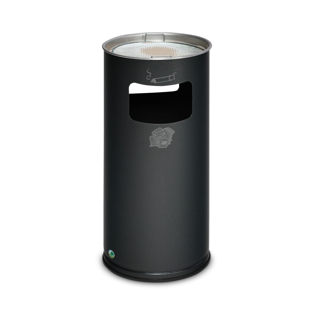 Produktabbildung: VAR® Ascher-Abfall-Kombination, Standmodell, 37,4 Liter, antik-silber