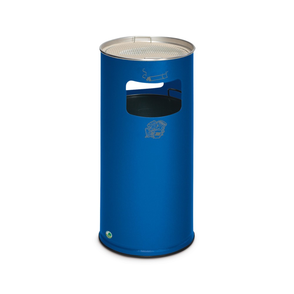 Produktabbildung: VAR® Ascher-Abfall-Kombination, Standmodell, 37,4 Liter, enzianblau