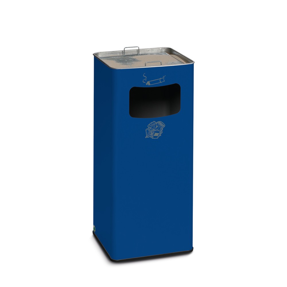 Produktabbildung: VAR® Ascher-Abfall-Kombination, Standmodell, 53,4 Liter, enzianblau