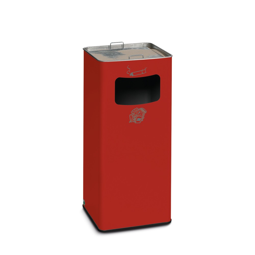 Produktabbildung: VAR® Ascher-Abfall-Kombination, Standmodell, 53,4 Liter, feuerrot