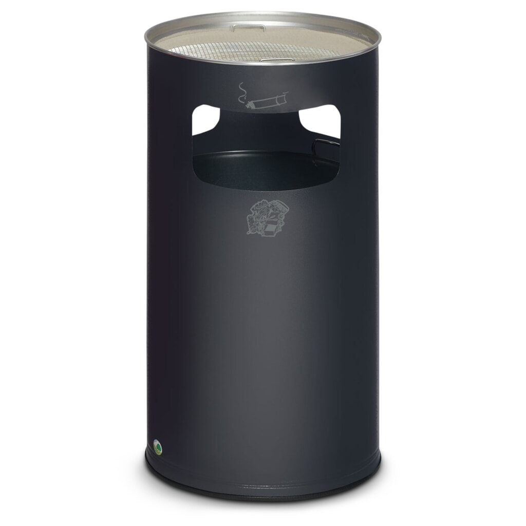 Produktabbildung: VAR® Ascher-Abfall-Kombination, Standmodell, 69,2 Liter, antik-silber