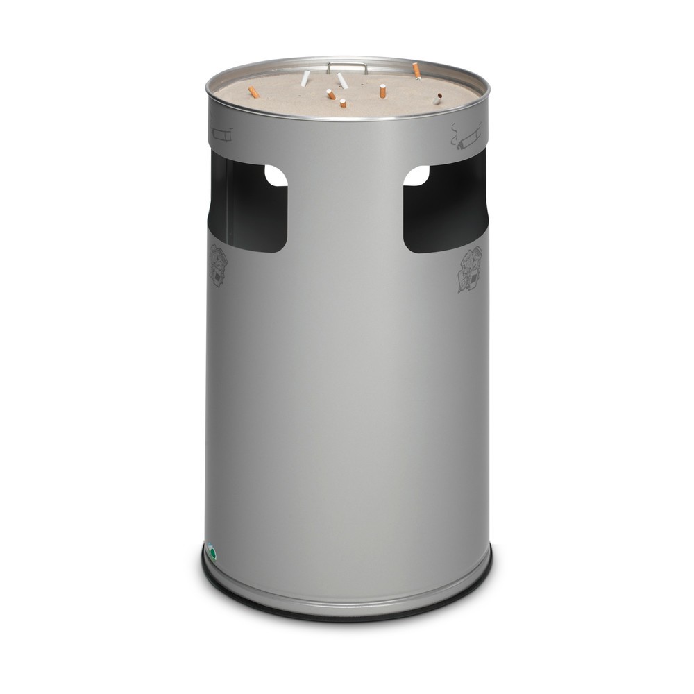 Produktabbildung: VAR® Ascher-Abfall-Kombination, Standmodell, 69,2 Liter, silber
