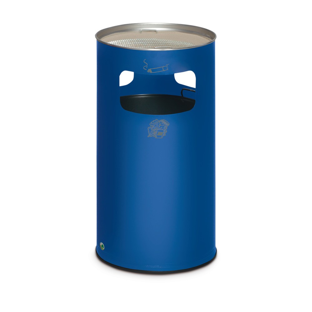 Produktabbildung: VAR® Ascher-Abfall-Kombination, Standmodell, 69,2 Liter, enzianblau