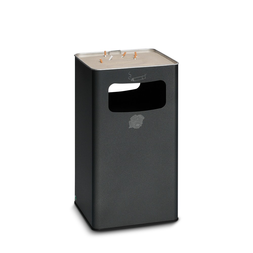 Produktabbildung: VAR® Ascher-Abfall-Kombination, Standmodell, 96,1 Liter, antik-silber