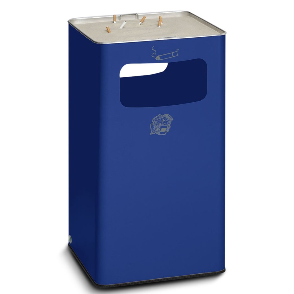 Produktabbildung: VAR® Ascher-Abfall-Kombination, Standmodell, 96,1 Liter, enzianblau