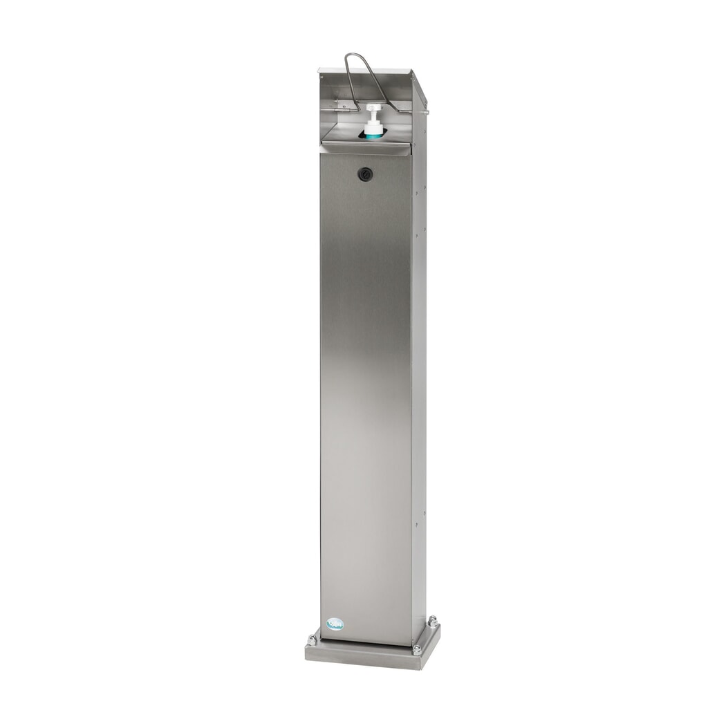 VAR® Handdesinfektionsspender HDS 124, Bodenmontage, Edelstahl Produktabbildung: VAR® Handdesinfektionsspender HDS 124, Bodenmontage, Edelstahl