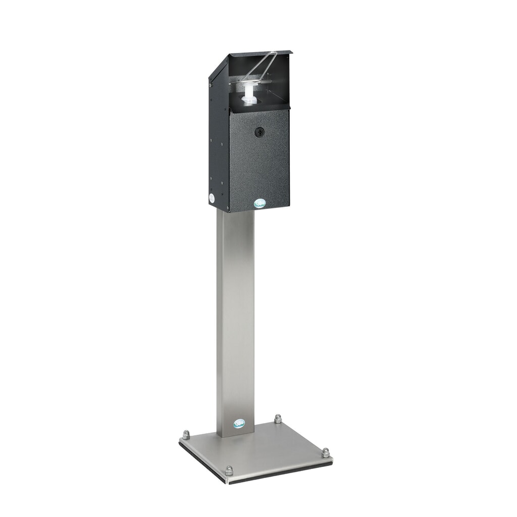 VAR® Handdesinfektionsspender HDS 41, Wandmontage, antiksilber Produktabbildung Nr. 2: VAR® Handdesinfektionsspender HDS 41, Wandmontage, antiksilber