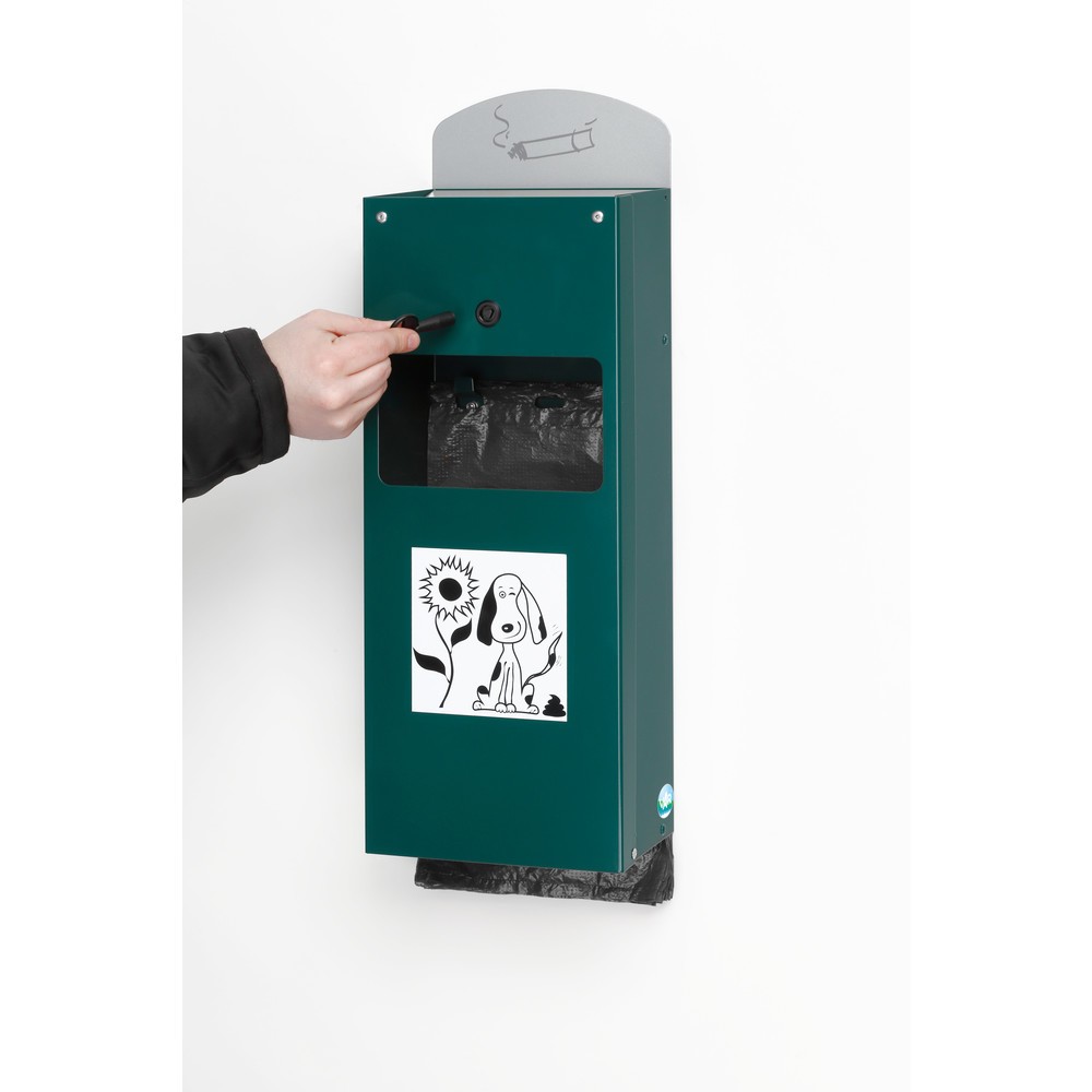 Produktabbildung Nr. 3: VAR® Hundekotbeutelspender DS 4, mit Ascher u. Inneneinsatz, moosgrün