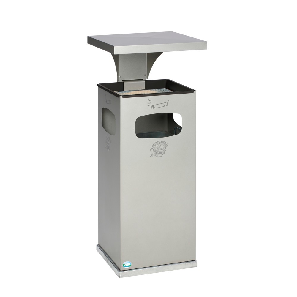 Produktabbildung Nr. 2: VAR® Kombiascher zur Bodenmontage, 38 Liter, verkehrsweiß
