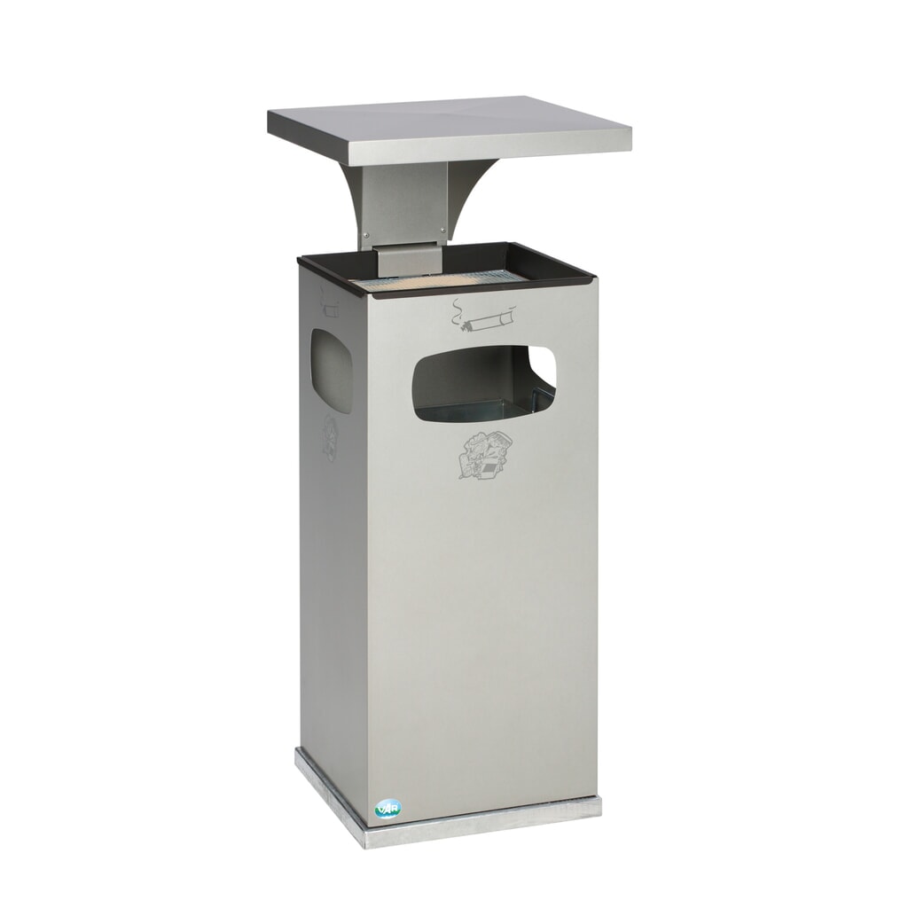 VAR® Kombiascher zur Bodenmontage, 38 Liter, moosgrün Produktabbildung Nr. 2: VAR® Kombiascher zur Bodenmontage, 38 Liter, moosgrün