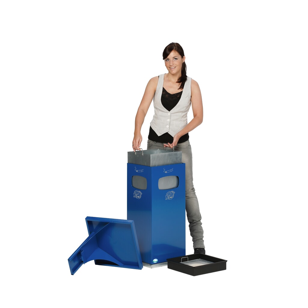 VAR® Kombiascher zur Bodenmontage, 38 Liter, moosgrün Produktabbildung Nr. 3: VAR® Kombiascher zur Bodenmontage, 38 Liter, moosgrün