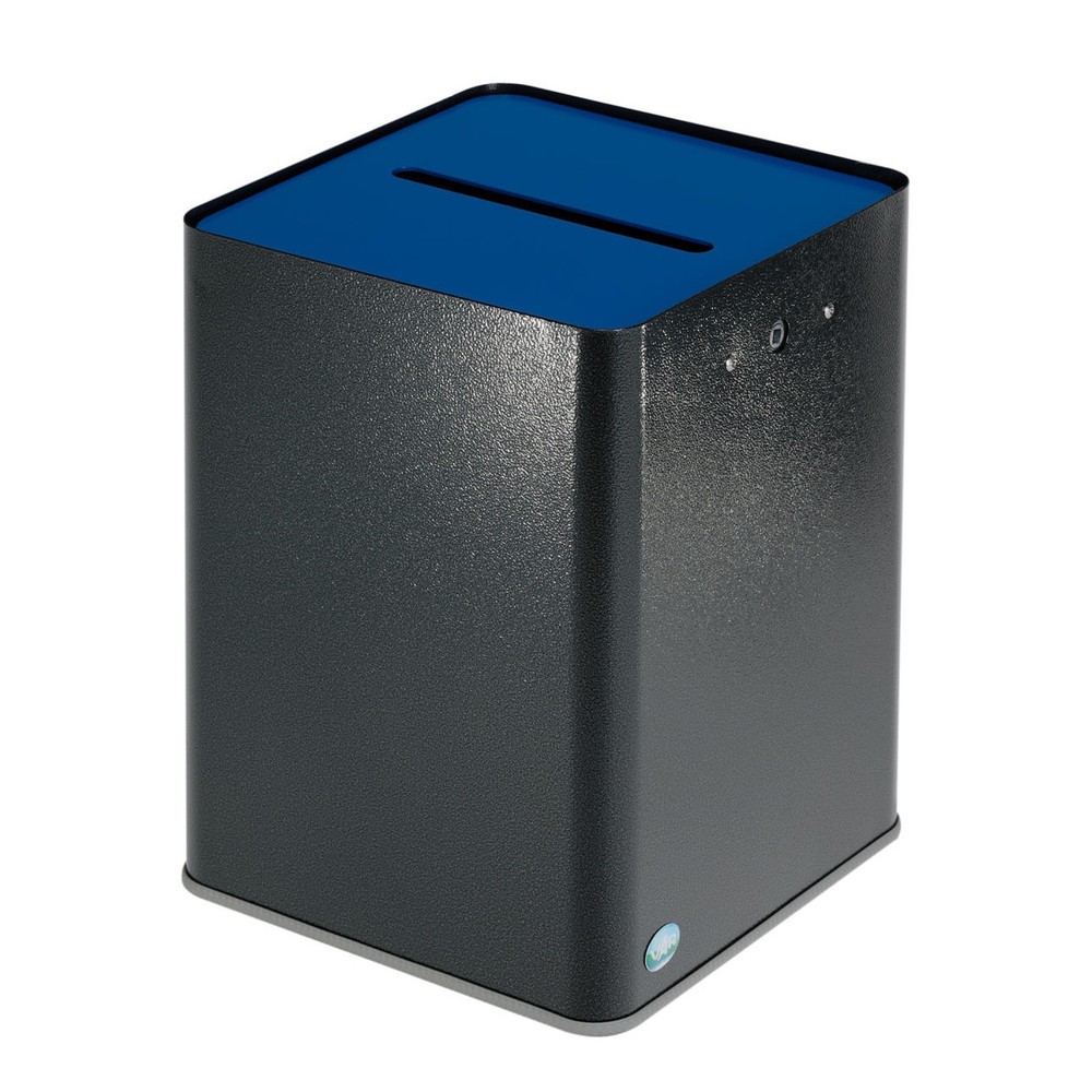 Produktabbildung Nr. 1: VAR ® Papiersammler P40, DSGVO-konform, antiksilber/blau