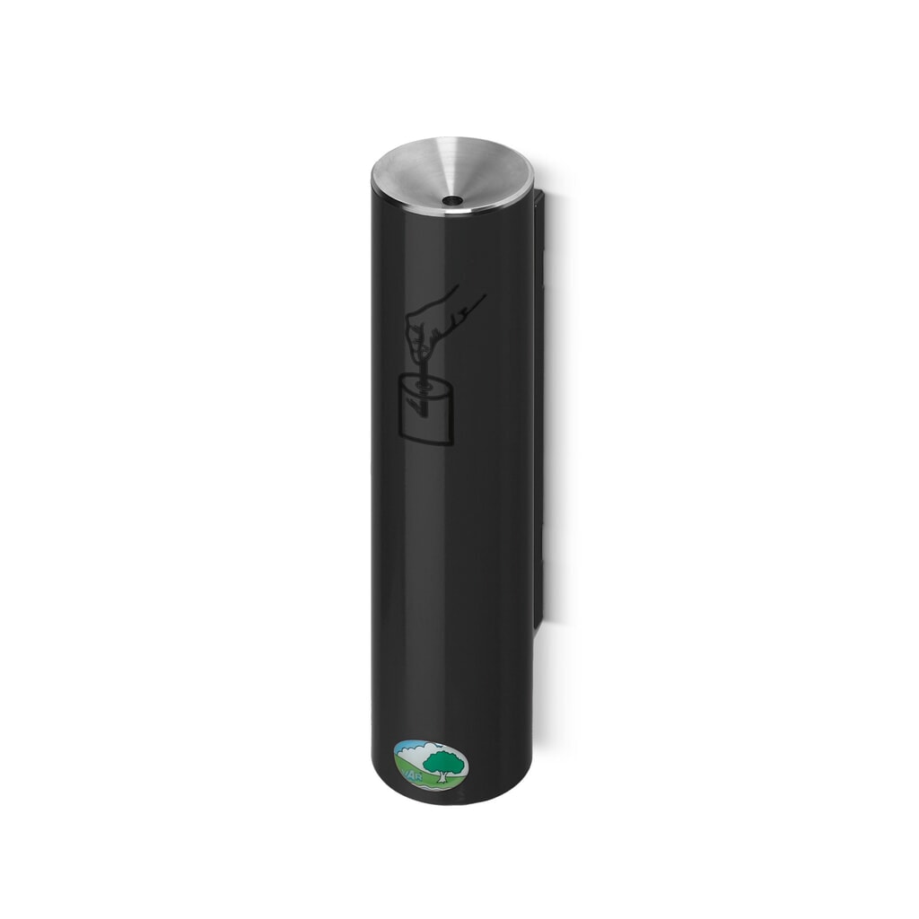 VAR® Sicherheits Ascher, selbstlöschend, Wand- oder Rohrbefestigung, schwarzgrau Produktabbildung: VAR® Sicherheits Ascher, selbstlöschend, Wand- oder Rohrbefestigung, schwarzgrau