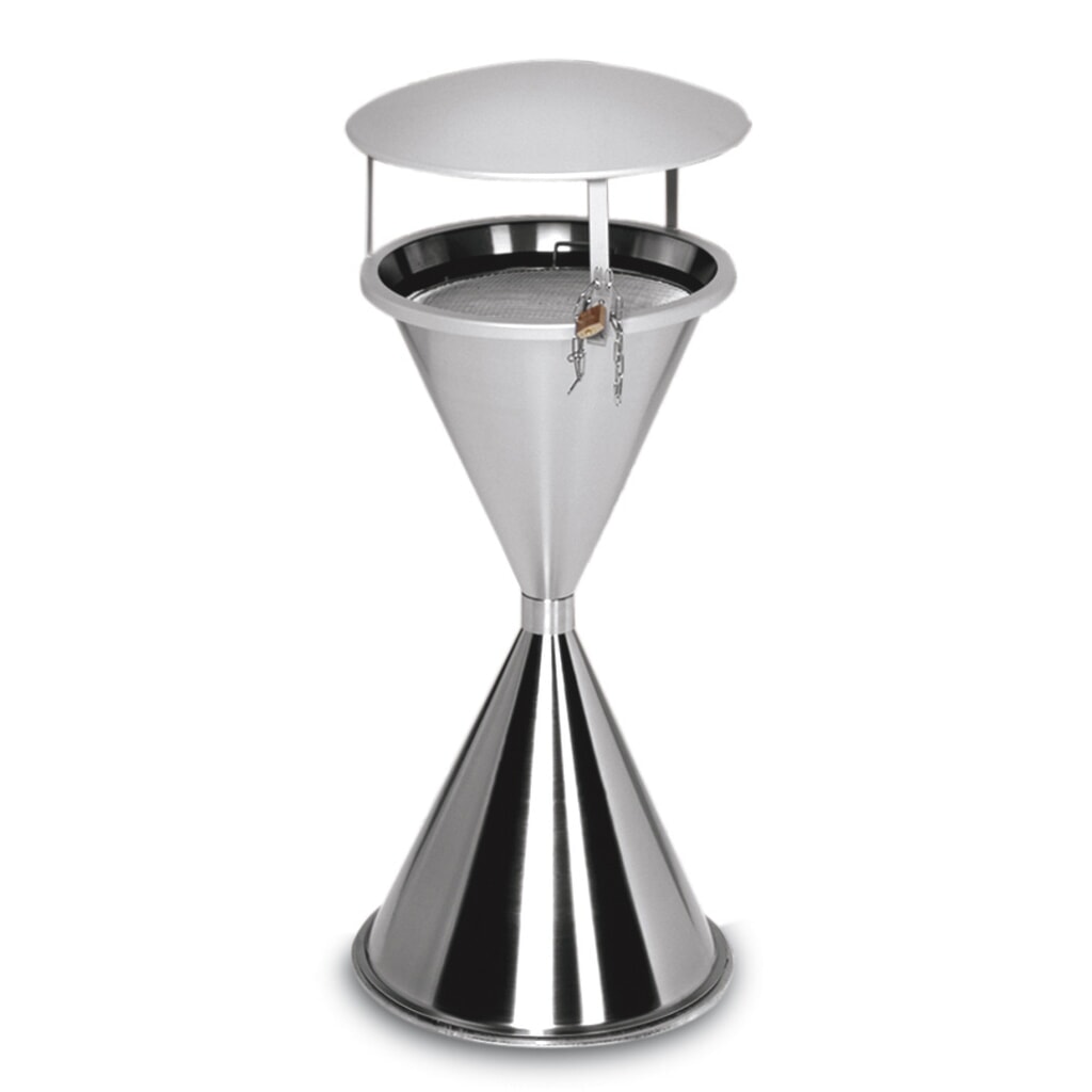 Produktabbildung: VAR® Standascher, Edelstahl, mit Dach, inkl. Montagematerial