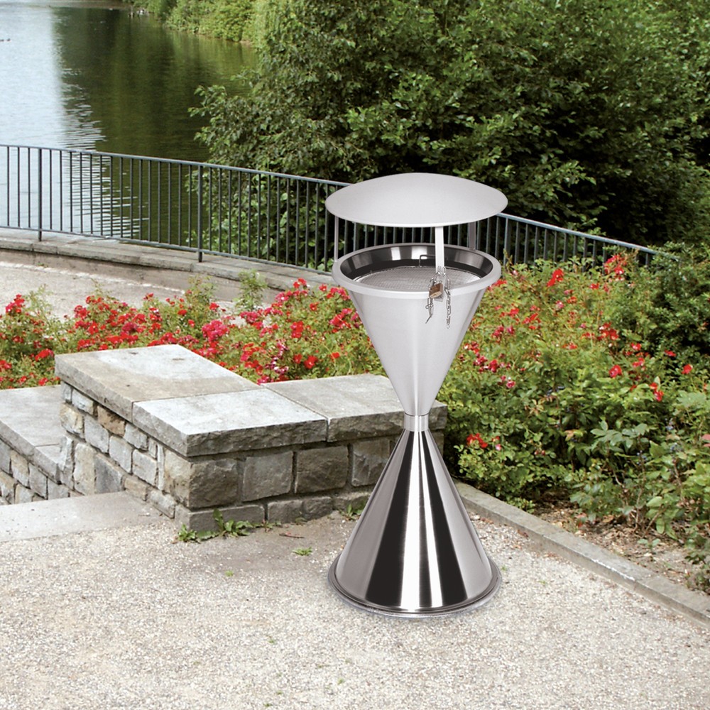 Produktabbildung Nr. 2: VAR® Standascher, Edelstahl, mit Dach, inkl. Montagematerial