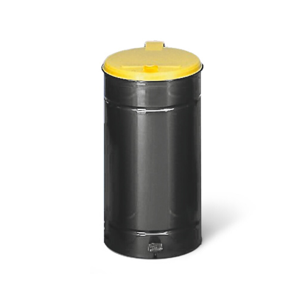 VAR® Tret-Abfallsammler Euro-Pedal, 60 Liter, Korpus anthrazit, Deckel gelb Produktabbildung: VAR® Tret-Abfallsammler Euro-Pedal, 60 Liter, Korpus anthrazit, Deckel gelb