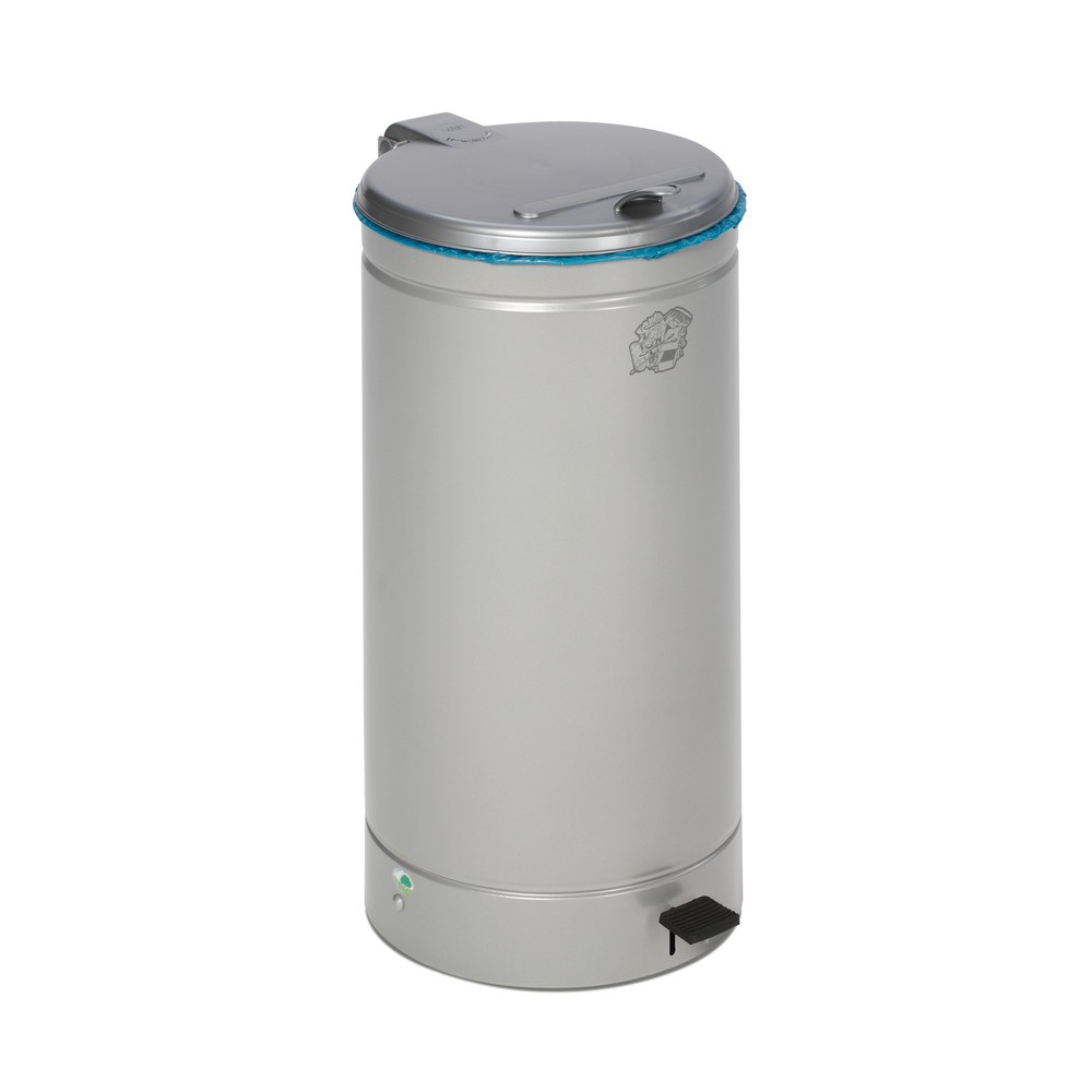 Produktabbildung Nr. 2: VAR® Tret-Abfallsammler Euro-Pedal, 60 Liter, Korpus grau, Deckel silber
