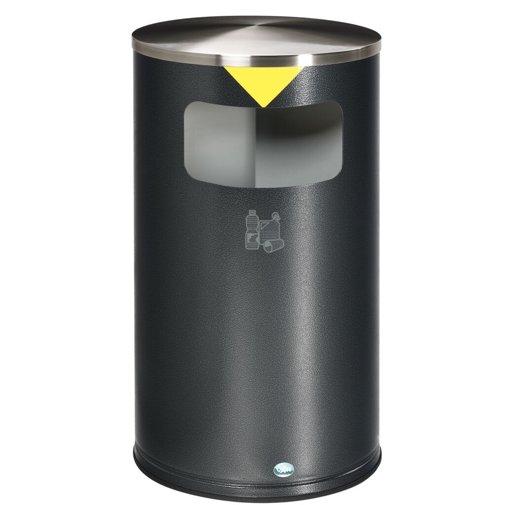 VAR ® Wertstoffsammelstation WSS 60, 3 Behälter à 20 Liter, Stahlblech Produktabbildung: VAR ® Wertstoffsammelstation WSS 60, 3 Behälter à 20 Liter, Stahlblech