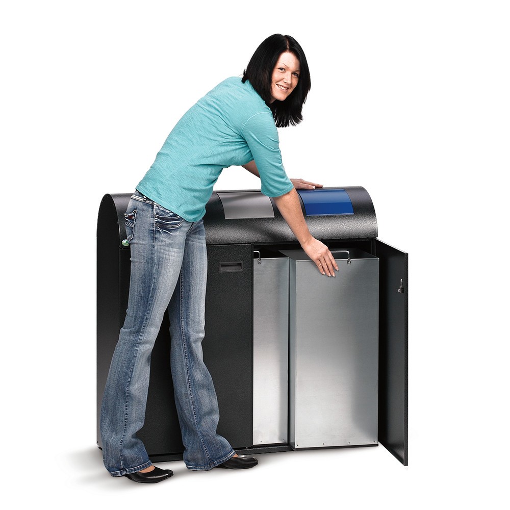 Produktabbildung Nr. 2: VAR® Wertstoffsammler, 3x 80 Liter, Doppelflügeltür, Korpus antik-silber