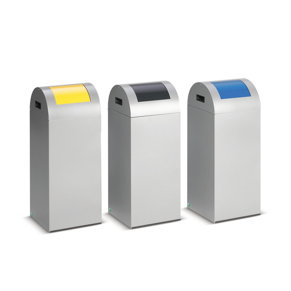 Produktabbildung: VAR® Wertstoffsammler, 60 Liter, selbstlöschend, Korpus silber, Deckel rund/anthrazit