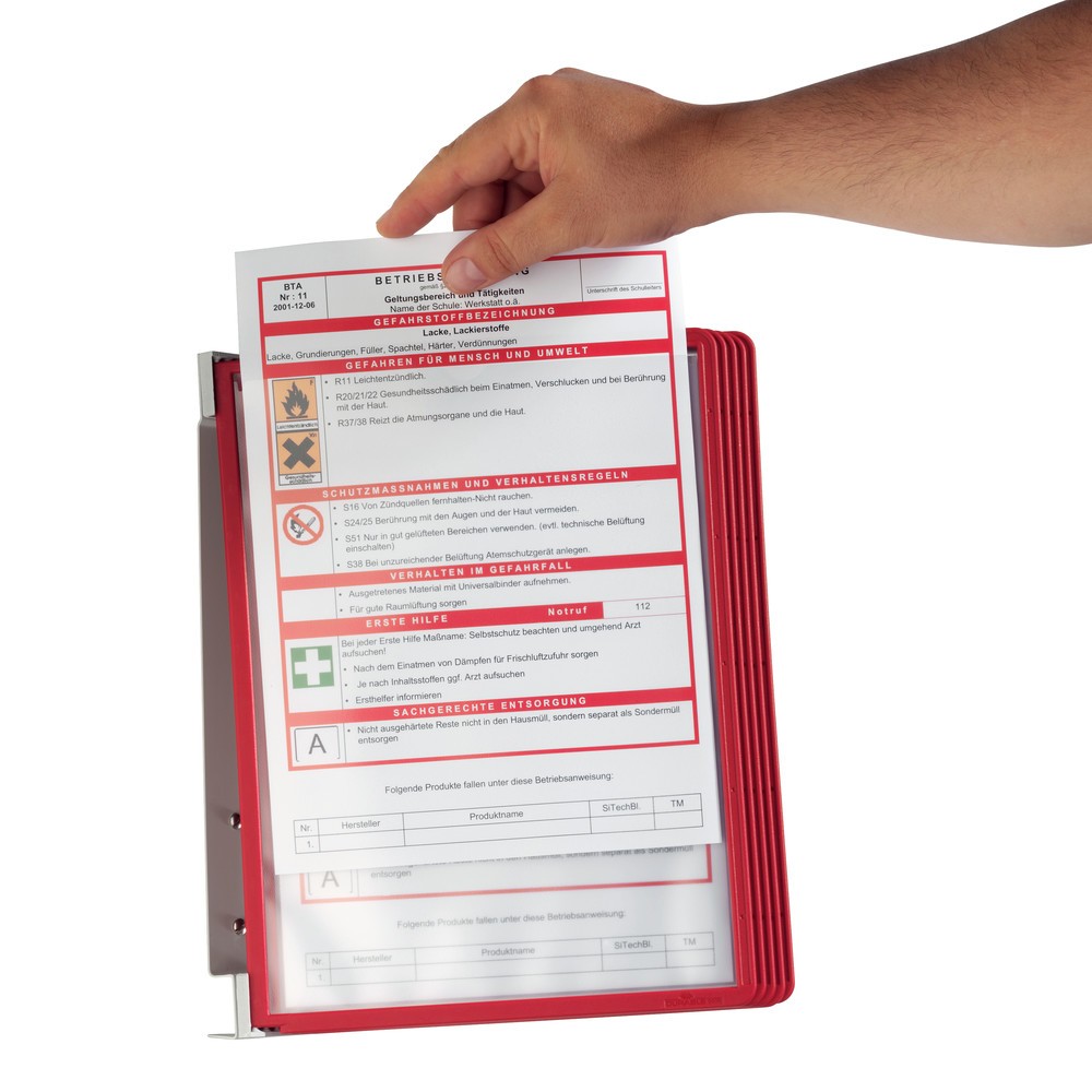 Produktabbildung Nr. 2: Komplett-Set Wandhalter Vario®, 5 Sichttafeln, rot
