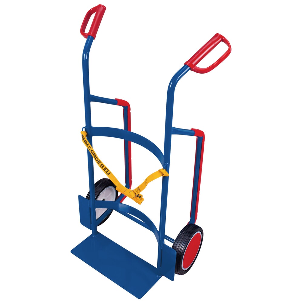 VARIOfit® Fass-Sackkarre aus Stahl, Tragkraft 250 kg, Vollgummi-Bereifung, ohne Stützrad, enzianblau Produktabbildung: VARIOfit® Fass-Sackkarre aus Stahl, Tragkraft 250 kg, Vollgummi-Bereifung, ohne Stützrad, enzianblau