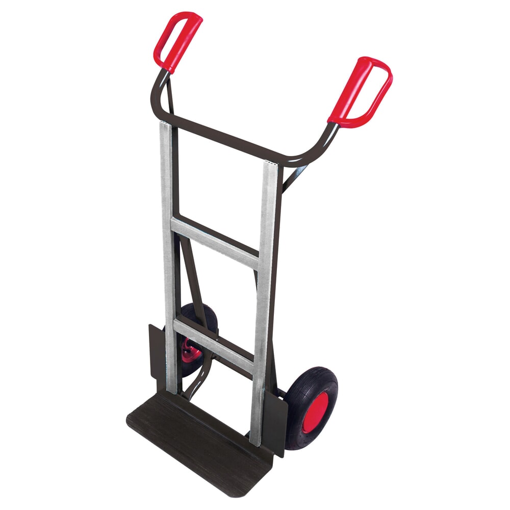 Produktabbildung: VARIOfit® Geräte-Sackkarre aus Stahl, Tragkraft 250kg, Schaufel BxT 450 x 150 mm, Luft-Bereifung, anthrazitgrau
