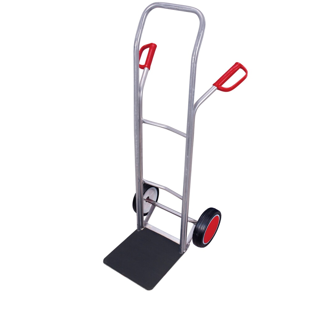 Produktabbildung: VARIOfit® Möbel-Sackkarre aus Aluminium, Schaufel mit Riefengummimatte, Tragkraft 200 kg, Schaufel BxT 360 x 320 mm, Vollgummi-Bereifung