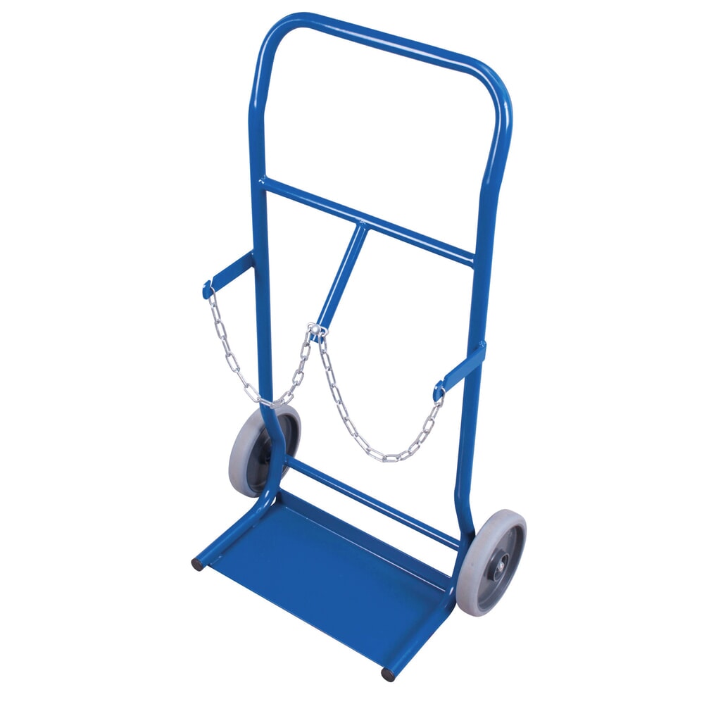 VARIOfit® Stahlflaschen-Sackkarre, für 2 Flaschen a 10 Liter, Thermoplastische Bereifung, enzianblau Produktabbildung: VARIOfit® Stahlflaschen-Sackkarre, für 2 Flaschen a 10 Liter, Thermoplastische Bereifung, enzianblau