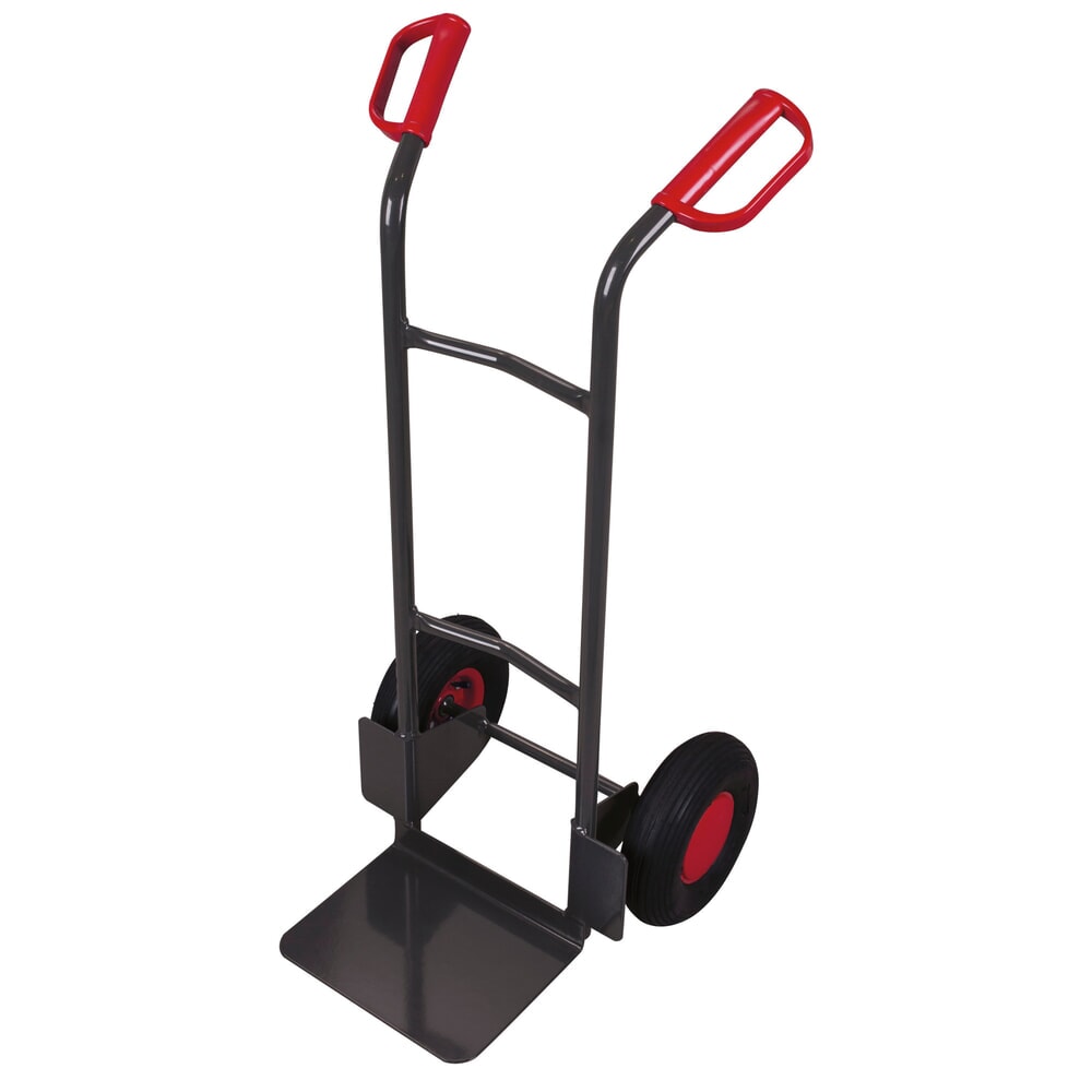 VARIOfit® Stahlrohr-Sackkarre, Tragkraft 200 kg, Schaufel BxT 320 x 250 mm, Luft-Bereifung, anthrazitgrau Produktabbildung: VARIOfit® Stahlrohr-Sackkarre, Tragkraft 200 kg, Schaufel BxT 320 x 250 mm, Luft-Bereifung, anthrazitgrau