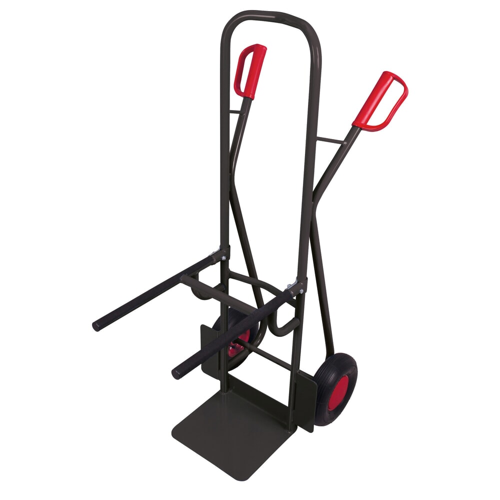 Produktabbildung: VARIOfit® Stuhl-Sackkarre aus Stahl, Tragkraft 250 kg, Schaufel BxT 320 x 250 mm, Luft-Bereifung, anthrazitgrau