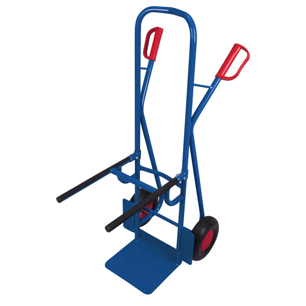 VARIOfit® Stuhl-Sackkarre aus Stahl, Tragkraft 250 kg, Schaufel BxT 320 x 250 mm, Luft-Bereifung, enzianblau Produktabbildung: VARIOfit® Stuhl-Sackkarre aus Stahl, Tragkraft 250 kg, Schaufel BxT 320 x 250 mm, Luft-Bereifung, enzianblau