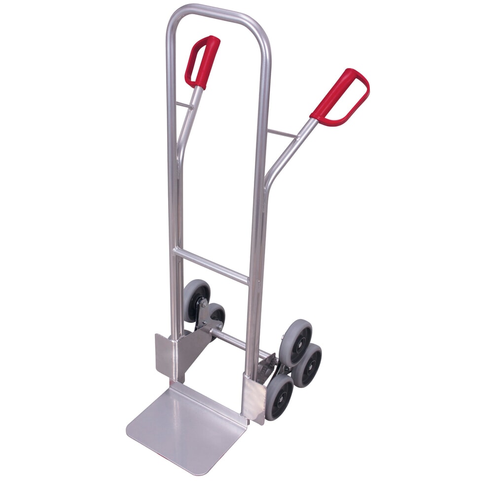 VARIOfit® Treppen-Sackkarre aus Aluminium, Tragkraft 200 kg, 3-armiger Radstern, Schaufel BxT 320 x 245 mm, Thermoplastische-Bereifung Produktabbildung: VARIOfit® Treppen-Sackkarre aus Aluminium, Tragkraft 200 kg, 3-armiger Radstern, Schaufel BxT 320 x 245 mm, Thermoplastische-Bereifung