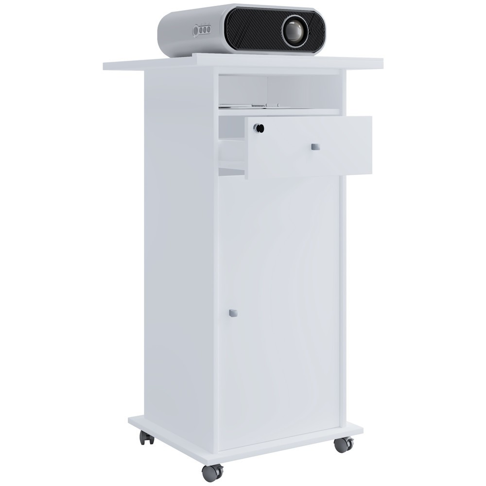 Produktabbildung: VCM Beamer-Stand Neta mit Tür, weiß