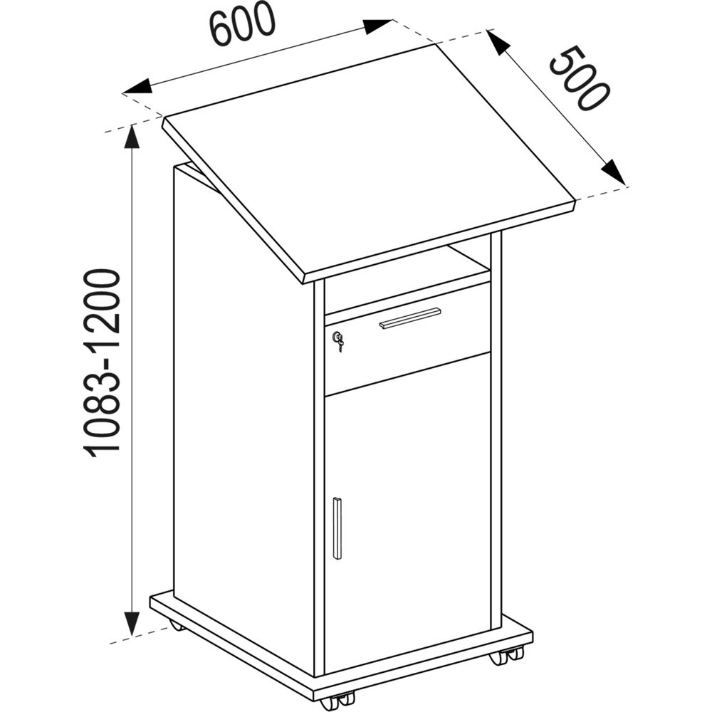 Produktabbildung Nr. 2: VCM Beamer-Stand Neta mit Tür, weiß