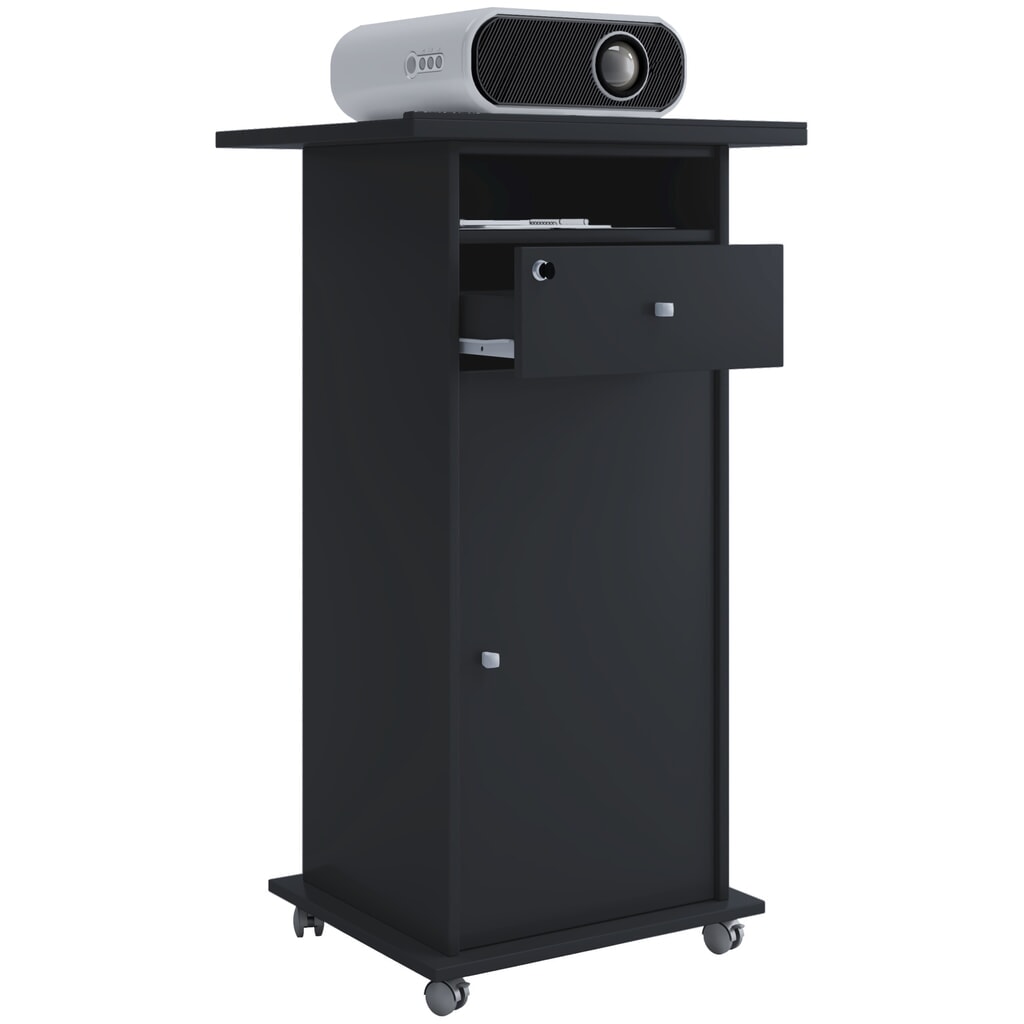 Produktabbildung: VCM Beamer-Stand Neta mit Tür, schwarz